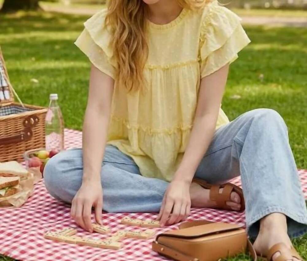 NEW VINE & LOVE picnic date blouse in yellow